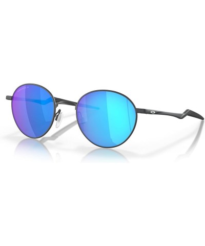 Men's Oo4146 Terrigal Round Sunglasses Satin Light Steel/Prizm Sapphire Polarized $87.32 Designer