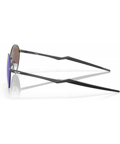 Men's Oo4146 Terrigal Round Sunglasses Satin Light Steel/Prizm Sapphire Polarized $87.32 Designer