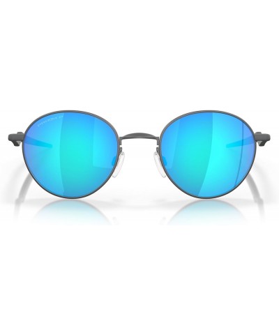 Men's Oo4146 Terrigal Round Sunglasses Satin Light Steel/Prizm Sapphire Polarized $87.32 Designer