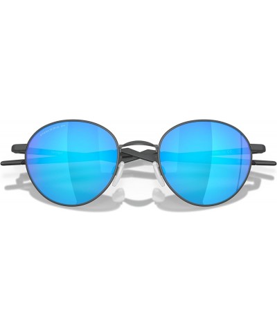 Men's Oo4146 Terrigal Round Sunglasses Satin Light Steel/Prizm Sapphire Polarized $87.32 Designer