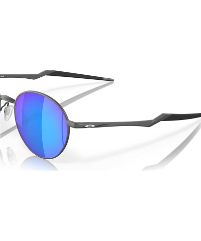 Men's Oo4146 Terrigal Round Sunglasses Satin Light Steel/Prizm Sapphire Polarized $87.32 Designer