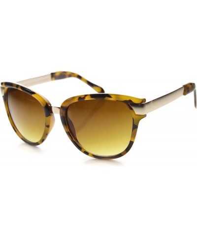 Womens Cat Eye Sunglasses With UV400 Protected Gradient Lens Yellow-tortoise / Amber $8.50 Cat Eye