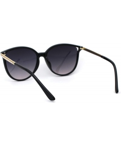 Womens Horned Plastic Rhinestone Jewel Arm Sunglasses Black Smoke $8.98 Cat Eye