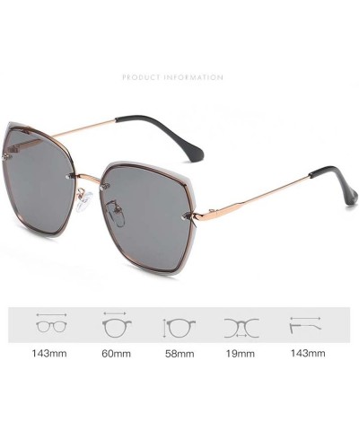 Rimless Metal Sunglasses for Men and Women, Outdoor Street Shooting Holiday Large Frame Glasses (Color : D, Size : Medium) Me...