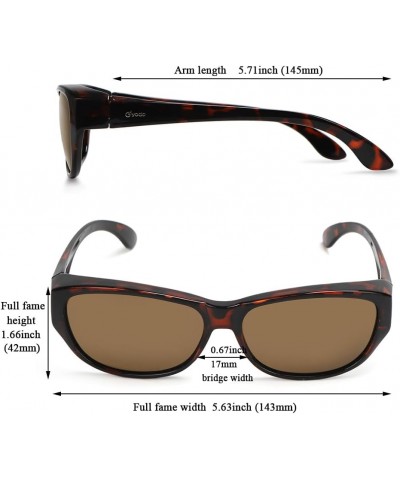 Fit Over Glasses Sunglasses with Polarized Lenses for Men and Women Leopard Frame /Brown Lens $11.69 Rectangular