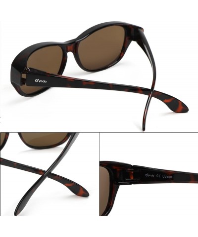 Fit Over Glasses Sunglasses with Polarized Lenses for Men and Women Leopard Frame /Brown Lens $11.69 Rectangular