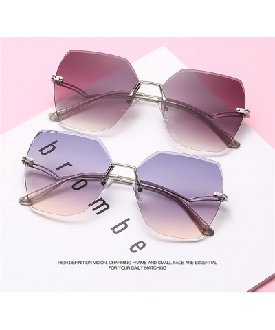 Fashion Frameless Metal Men and Women Decorative Sunglasses Outdoor Holiday Sunglasses Sunglasses (Color : D, Size : One Size...