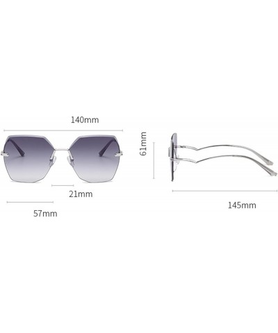 Fashion Frameless Metal Men and Women Decorative Sunglasses Outdoor Holiday Sunglasses Sunglasses (Color : D, Size : One Size...