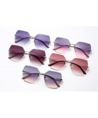 Fashion Frameless Metal Men and Women Decorative Sunglasses Outdoor Holiday Sunglasses Sunglasses (Color : D, Size : One Size...