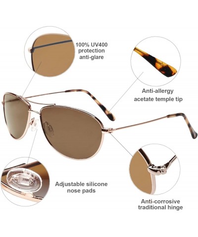 Baby Sea Polarized Aviator Sunglasses for Small to Medium Face 8017&8018 Gold/Brown for Small Face $13.50 Designer