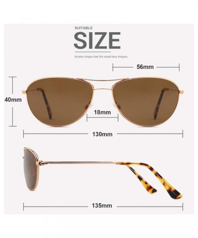 Baby Sea Polarized Aviator Sunglasses for Small to Medium Face 8017&8018 Gold/Brown for Small Face $13.50 Designer