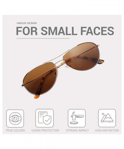 Baby Sea Polarized Aviator Sunglasses for Small to Medium Face 8017&8018 Gold/Brown for Small Face $13.50 Designer