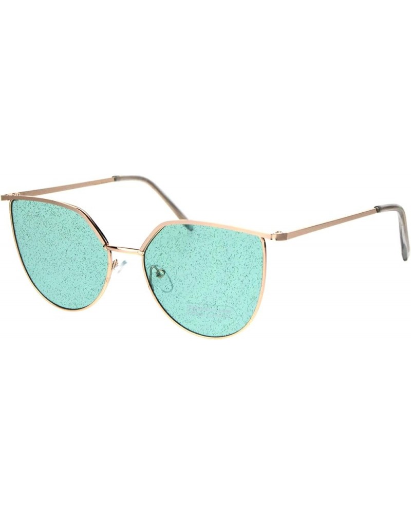 Glitter Lens Sunglasses Glasses Womens Fashion Gold Metal Frame UV 400 Gold mint $8.48 Butterfly