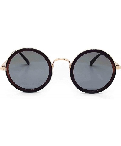 81296 Premium Vintage Classic Nerd Hippie Retro Round Circle Womens Mens Tinted Sunglasses Brown $10.12 Round