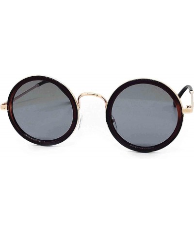 81296 Premium Vintage Classic Nerd Hippie Retro Round Circle Womens Mens Tinted Sunglasses Brown $10.12 Round