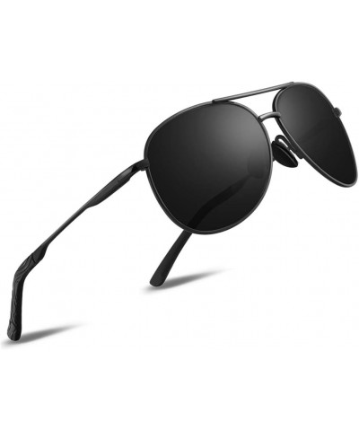 Polarized Aviator Sunglasses for Men Women Retro Trendy Sun glasses UV Blocking Black $7.94 Rectangular