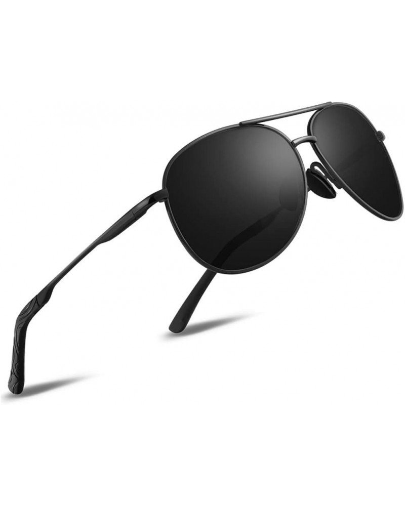 Polarized Aviator Sunglasses for Men Women Retro Trendy Sun glasses UV Blocking Black $7.94 Rectangular