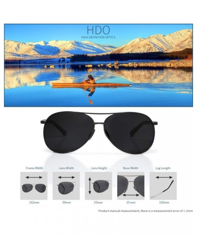 Polarized Aviator Sunglasses for Men Women Retro Trendy Sun glasses UV Blocking Black $7.94 Rectangular