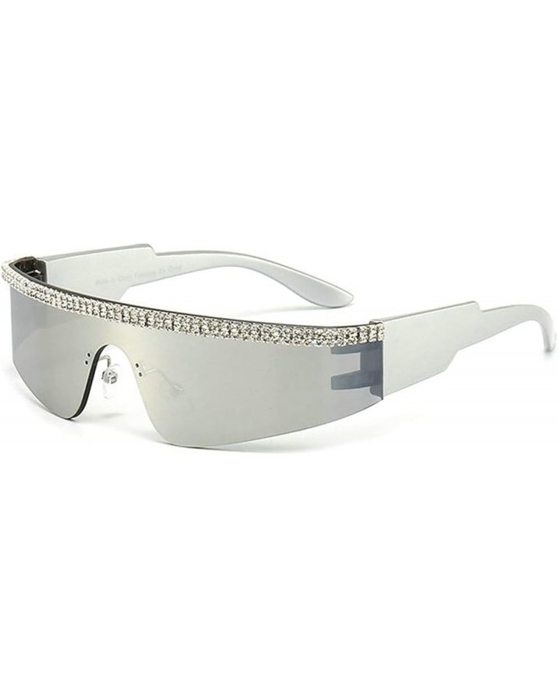 Rimless Diamond Sunglasses Women 2023 Fashion Shades Eyewear Female Bling Bling bejeweled Sun Glasses Silver $11.93 Square