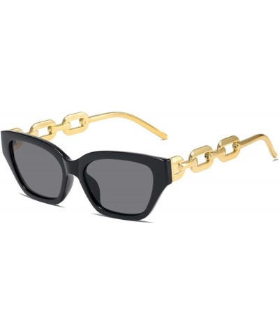 Trendy Small Metal Chain Sunglasses Elegant Glasses Fashion Black Sunglasses (Color : AS Shows, Size : C7) C1 As Shows $20.23...