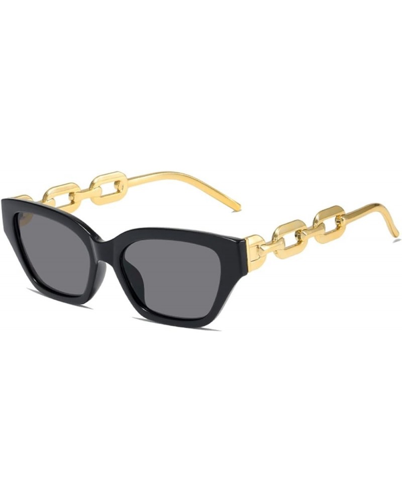 Trendy Small Metal Chain Sunglasses Elegant Glasses Fashion Black Sunglasses (Color : AS Shows, Size : C7) C1 As Shows $20.23...