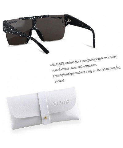 Square Sunglasses Women Men Flat Top Mirrored Sunnies Shades UV Protection Mirror Orange $10.25 Shield