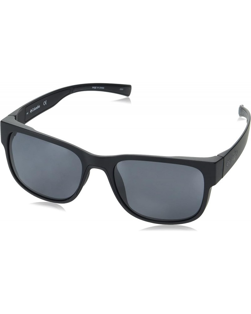 Men's Penns Creek Rectangular Sunglasses Matte Black $18.36 Designer