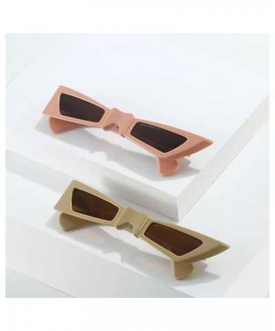 Vintage Y2k Sunglasses for Women Fashion Small Triangle Cat Hip Hop Sun Glasses Men Shades Eyewear 2pcs Pink+brown $11.72 Des...