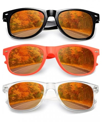 Neon Color Sunglasses Classic Bulk Mirrored Lenses Glasses Men/Women Eyewear Birthday Beach Pool Summer Parties Orange $8.50 ...