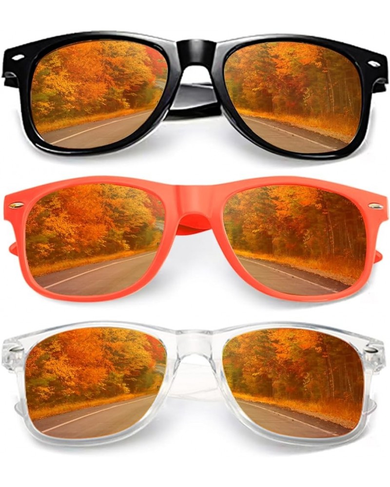 Neon Color Sunglasses Classic Bulk Mirrored Lenses Glasses Men/Women Eyewear Birthday Beach Pool Summer Parties Orange $8.50 ...