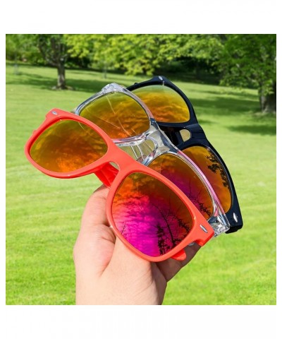 Neon Color Sunglasses Classic Bulk Mirrored Lenses Glasses Men/Women Eyewear Birthday Beach Pool Summer Parties Orange $8.50 ...