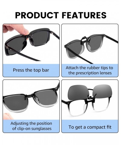 Clip on Sunglasses Over Prescription Glasses for Men Women Polarized Flip Up for Eyeglasses Anti Glare TS309v8 $11.39 Rimless