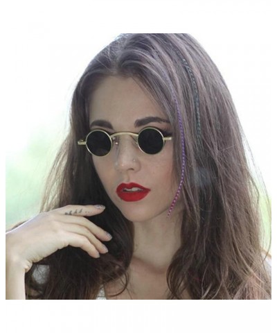 Fashion Vintage Diamond round punk Sunglasses Women Small Frame Crystal Sun Glasses Colorful Rhinestone Shades Brown $9.79 Round