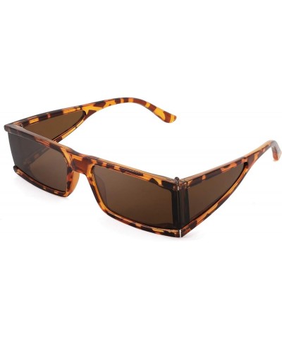 Cool Futuristic Rectangular Sunglasses Cyber Men Women Punk Style Cosplay Sun Glasses B2739 Leopard Frame & Tea Lens $12.59 G...