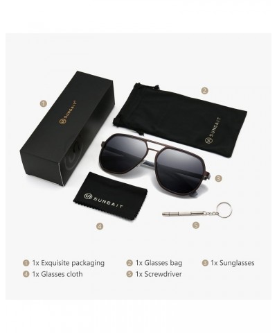 Polygon Aviator Sunglasses for Men Polarized Trendy Square Sun Glasses Retro Pilot Shades UV Protection Matte Coffe Frame/Gra...