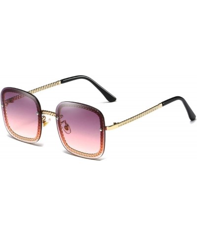 Globalwells Sunglasses for Women, large square frame classic Mirrored Lenses Sunglasses UV400 Purple $11.12 Designer