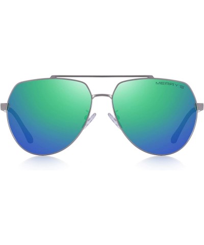 Men Classic Pilot Sunglasses for Men Women - Polarized Driving Sun glasses Mirrored Lens UV 400 Protection 58 MM Z-green Mirr...