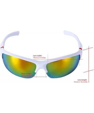 Classics Sport Polarized Sunglasses For Men & Women, Full UV400 Protection White&colorful $7.94 Sport