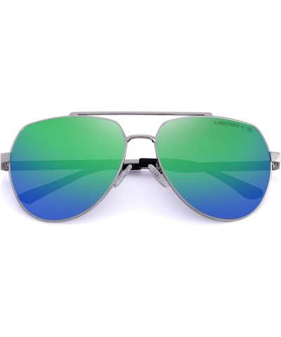 Men Classic Pilot Sunglasses for Men Women - Polarized Driving Sun glasses Mirrored Lens UV 400 Protection 58 MM Z-green Mirr...