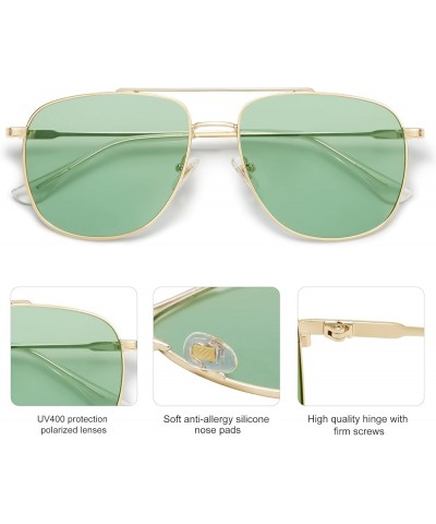 Polarized Aviator Sunglasses Womens Men Trendy Designer Shades SJ1218 Light Green $8.61 Aviator