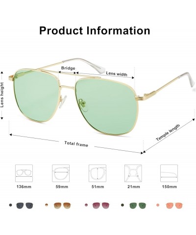 Polarized Aviator Sunglasses Womens Men Trendy Designer Shades SJ1218 Light Green $8.61 Aviator