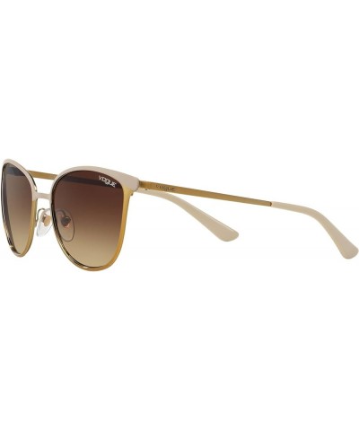 Women's Vo4002s Round Sunglasses Top Matte Beige/Brushed Gold/Brown Gradient $18.47 Round