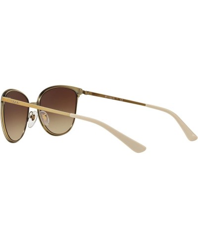 Women's Vo4002s Round Sunglasses Top Matte Beige/Brushed Gold/Brown Gradient $18.47 Round