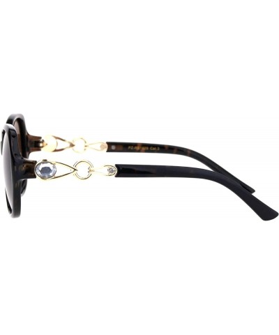 Womens Polarized Lens Sunglasses Oval Frame Rhinestone Design UV 400 Tortoise (Brown) $10.23 Oval