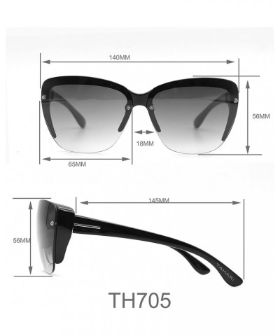 Women's TH784 Rectangular-Shaped Sunglasses with 100% UV Protection, 64 mm Tortoise $18.93 Cat Eye