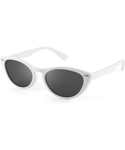 Retro Cat Eye Sunglasses Women Men Vintage Small Cateye UV400 Sunglasses B2617 White $9.45 Cat Eye