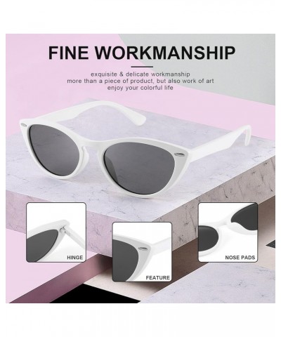 Retro Cat Eye Sunglasses Women Men Vintage Small Cateye UV400 Sunglasses B2617 White $9.45 Cat Eye