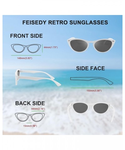 Retro Cat Eye Sunglasses Women Men Vintage Small Cateye UV400 Sunglasses B2617 White $9.45 Cat Eye