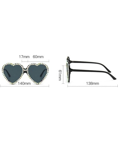 Cute Heart shaped Rhinestone Sunglasses Women Fashion Diamond bling party Sun Glasses Crystal Shades Yellow $9.46 Rimless