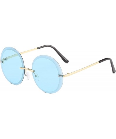 Rimless Round Metal Men And Women Sunglasses Outdoor Holiday Beach Party Trend UV400 Sunglasses Gift F $14.46 Rimless